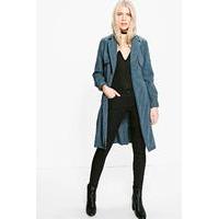 Woven Trench - charcoal