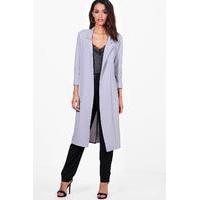 Woven Tailored Lapel Duster - ice