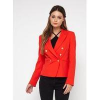 womens red military blazer red