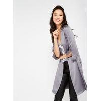 womens pewter satin side tie kimono jacket pink