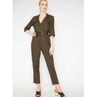 womens khaki utility jumpsuit khaki