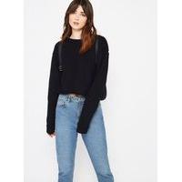 Womens Black Crop Sweatshirt, Black