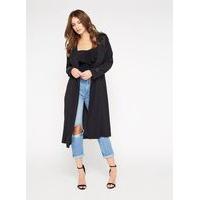 Womens Black Matt And Shine Duster Coat, Powder Blush