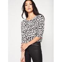 womens leopard print wrap back t shirt assorted