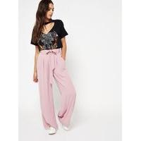 Womens Blush Belted Trousers, Powder Blush