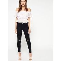 womens lizzie black knee ripped jeans black