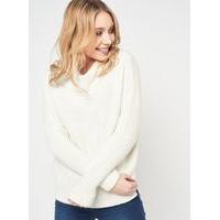 Womens PETITE Cream Cowl Neck Jumper, Cream