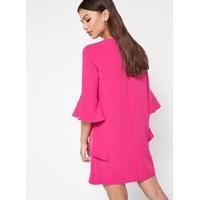 Womens Extreme Flute Sleeve Dress, Pink
