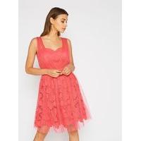 Womens Pink Lash Mesh Dress, Pink