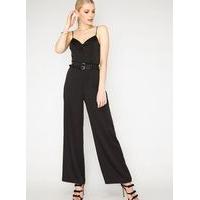 womens black wide leg jumpsuit black