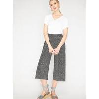 Womens Black Spotted Plisse Trousers, Black