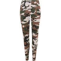 Womens Plus Camouflage Army Print Elacticated Ladies Full Length Long Leggings - Multi