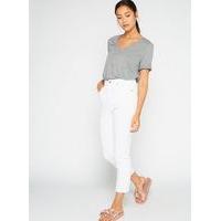 Womens White MOM Jean, White