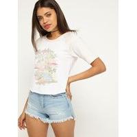 Womens Flamingo Slogan T-Shirt, White