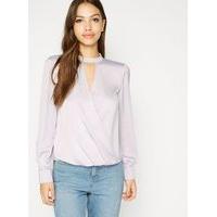 womens lilac choker wrap blouse lilac