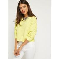 Womens Yellow Crop Sweatshirt, Yellow