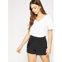 womens black petal shorts black