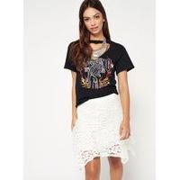 womens lace hanky hem skirt ivory