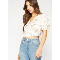 womens garden floral angel sleeve top assorted