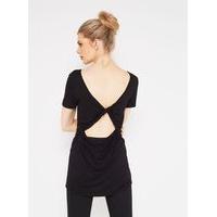 womens black twist back tunic black