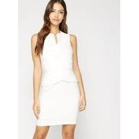 Womens Ivory Origami Bodycon Dress, Ivory