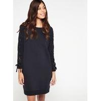 Womens Black Lace Up Sleeve Dress, Black