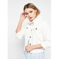 womens white denim trucker jacket white