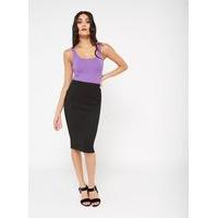 Womens Black Cut About Pencil Skirt, Black