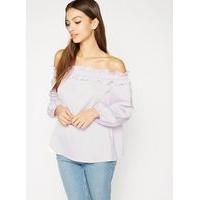 womens lilac tie back bardot top lilac