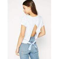 Womens Stripe Tie Back T-Shirt, Assorted