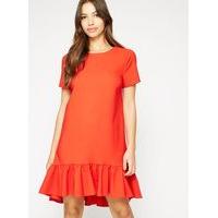 Womens Red Peplum Hem T-Shirt Dress, Red