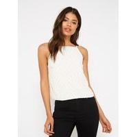 Womens Ivory Embellished Camisole Top, Ivory