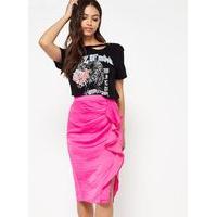 womens fuchsia ruffle skirt pink