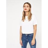 womens white crop t shirt white