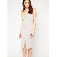 womens grey twist bandeau dress silver colour