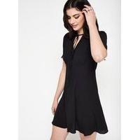 womens black lace tea dress black