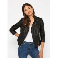 womens black debbie gold detail biker jacket black