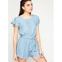 Womens Angel Sleeve Playsuit, Blue