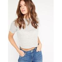 womens grey cropped t shirt grey