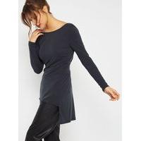 womens navy cupro twist back tunic black