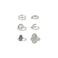 Womens Moon Ring Pack, Assorted