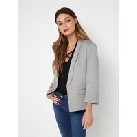 womens grey ponte notch blazer grey