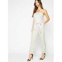 Womens Mint Pleat Belt Jumpsuit, Mint Green