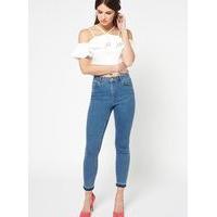 Womens LIZZIE Turn Down Light Jeans, Light Wash