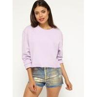 Womens Lilac Cropped Sweatshirt, Lilac