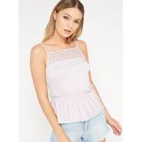 Womens Petite Lace Trim Camisole Top, Assorted