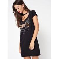 Womens Atlantis Print T-Shirt Dress, Black