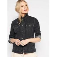 Womens Black Studded Denim Jacket, Black