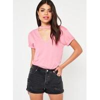 Womens Black Roll Hem Mom Denim Shorts, Black