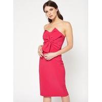 Womens Pink Bandeau Bow Dress, Pink